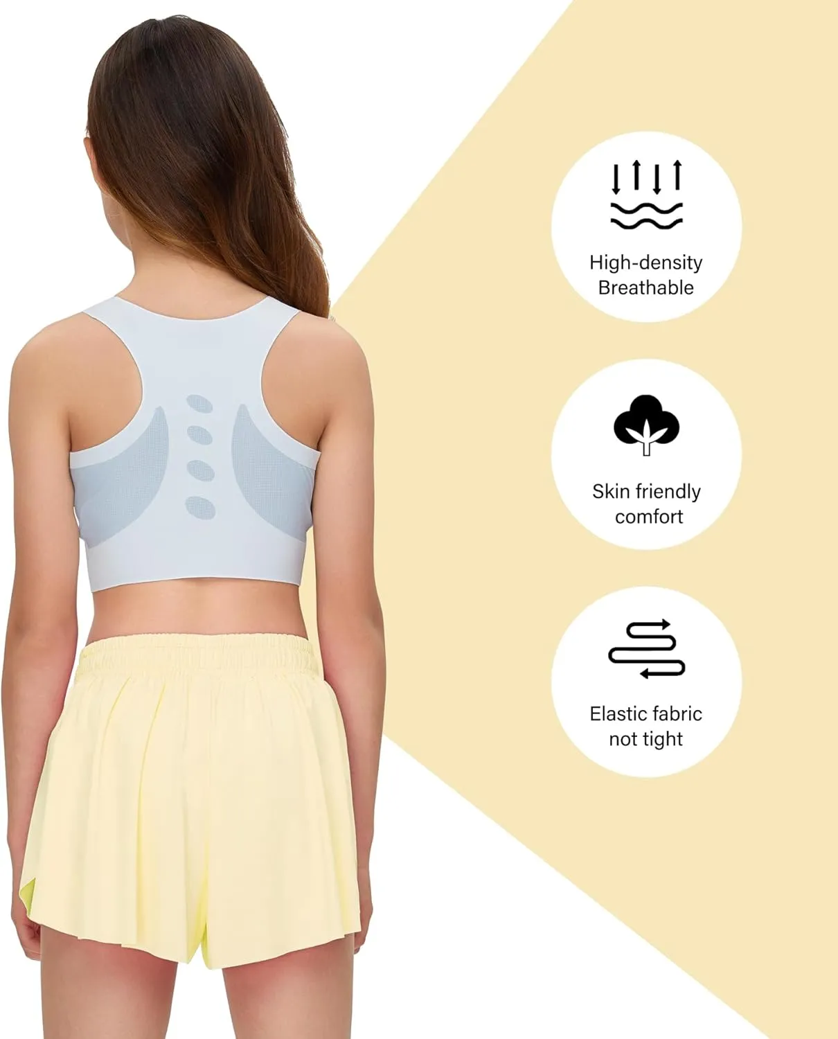 Kids Girls Athletic Flowy Shorts for Running Sports Fitness Active Workout Youth Butterfly Elastic Waist Skirts Shorts