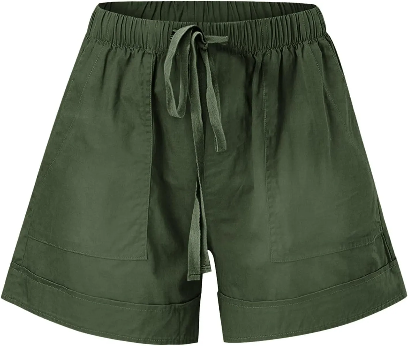 Linen Shorts for Women High Waisted Cotton Summer Shorts Wide Leg Loose Fit Drawstring Short Pants with Pockets Beach Fashion