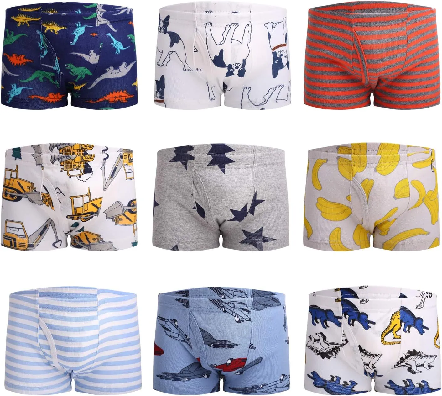 Little Boys Soft Cotton Briefs Toddler Kids Underwear Various cute patterns 6-8-9Pack,size:2-3T 3-4T 4-5T 5-6years 7-8years