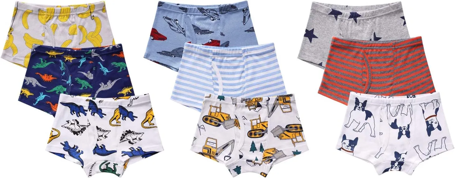 Little Boys Soft Cotton Briefs Toddler Kids Underwear Various cute patterns 6-8-9Pack,size:2-3T 3-4T 4-5T 5-6years 7-8years