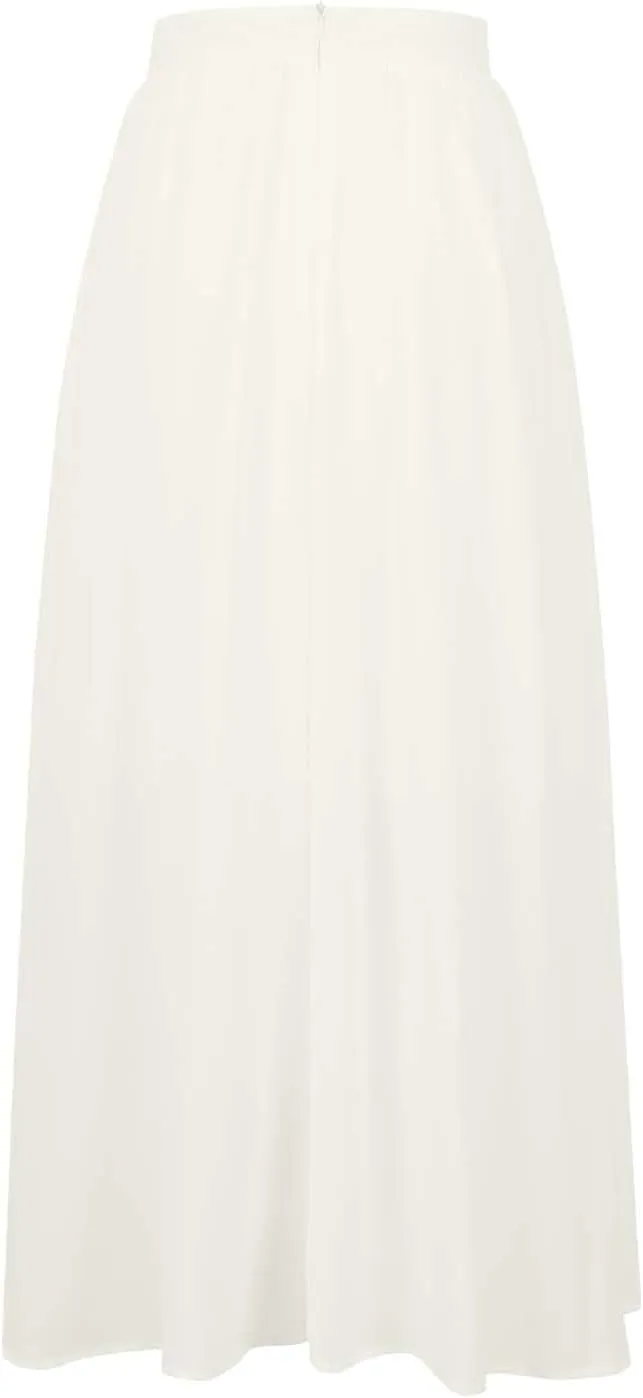 Long Skirts for Women High Waist A Line Skirt Casual Flowy Skirt with Pockets Summer Boho Maxi Dresses