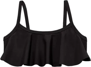 Made in USA Girls Flounce Bikini Top UPF50  Sun Protection Toddler Bathing Suit Rash Guard for Beach Pool Swimwear