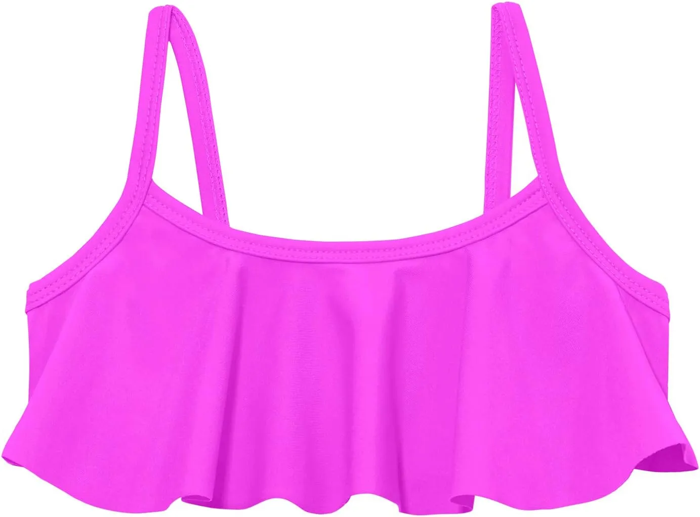 Made in USA Girls Flounce Bikini Top UPF50  Sun Protection Toddler Bathing Suit Rash Guard for Beach Pool Swimwear