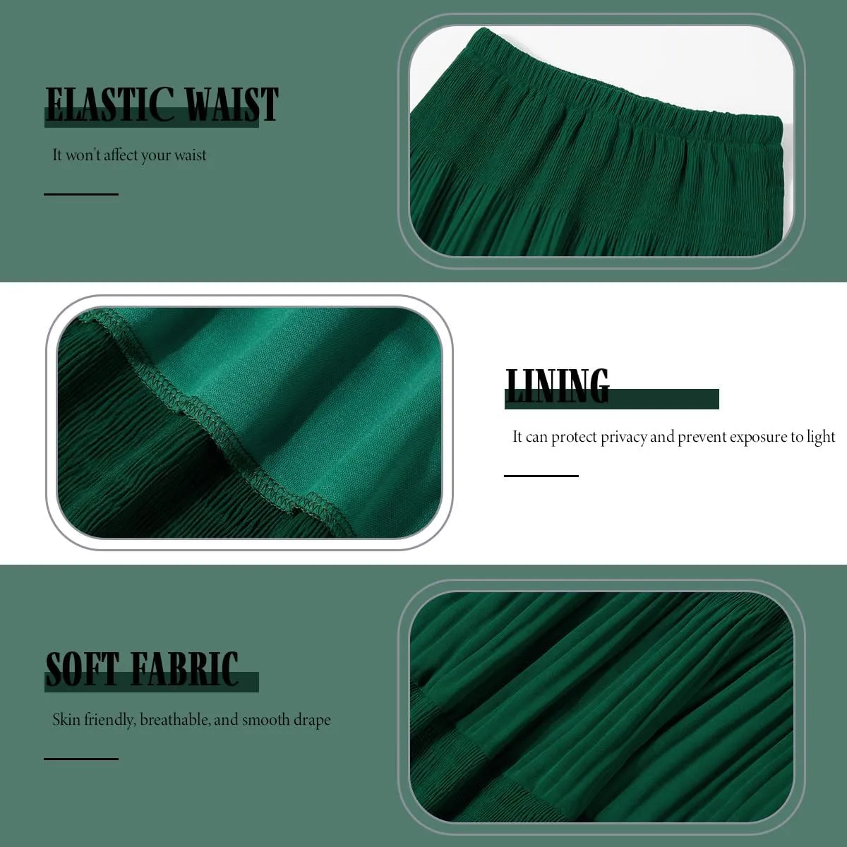 Maxi Skirts for Women Pleated Long Flowy Chiffon Elastic Waist Tiered A Line Skirt