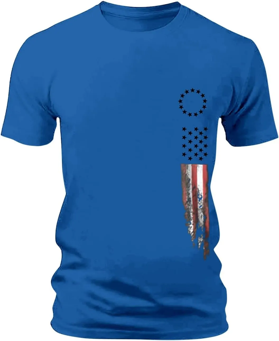 Men's American Flag Print T-Shirt Short Sleeve Muscle Workout Tee Shirt Patriotic Independence Day 4th of July Tops