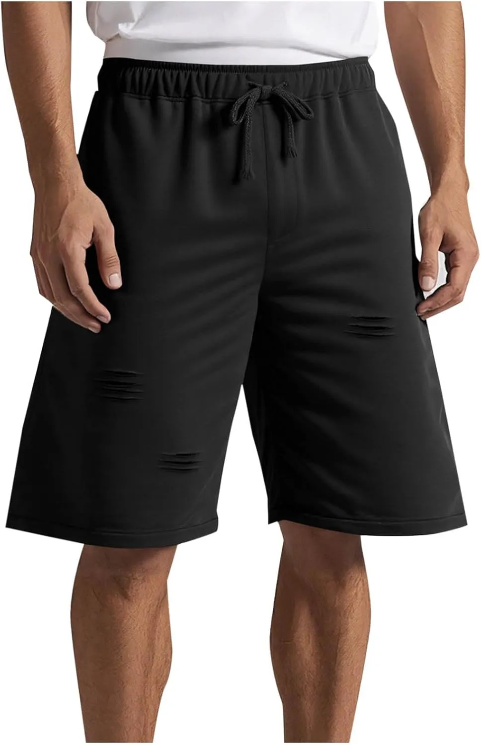 Mens Athletic Cargo Shorts Drawstring Workout Running Fitness Shorts Classic Summer Clothes with Multi Pockets