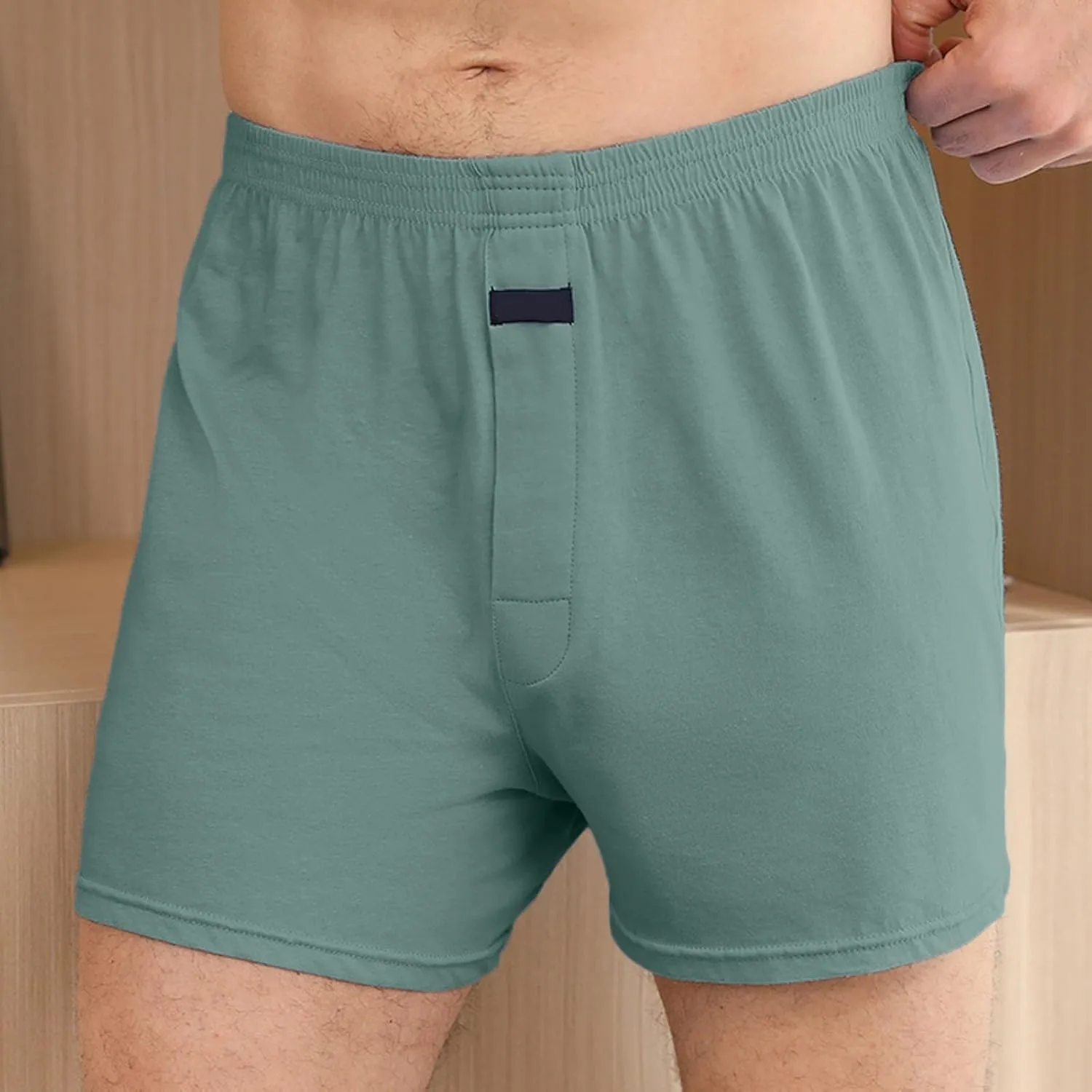 Mens Boxer Briefs 100% Cotton Elastic Waist Soft Lounge Shorts Sleepwear Loose Comfy Plaid Underwear Briefs