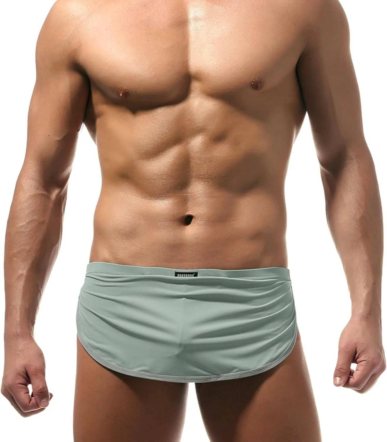 Men's Boxer Jockstrap Sexy Underwear, Silky Satin Split Side Gym Running Active Shorts, 3X-Large, Black