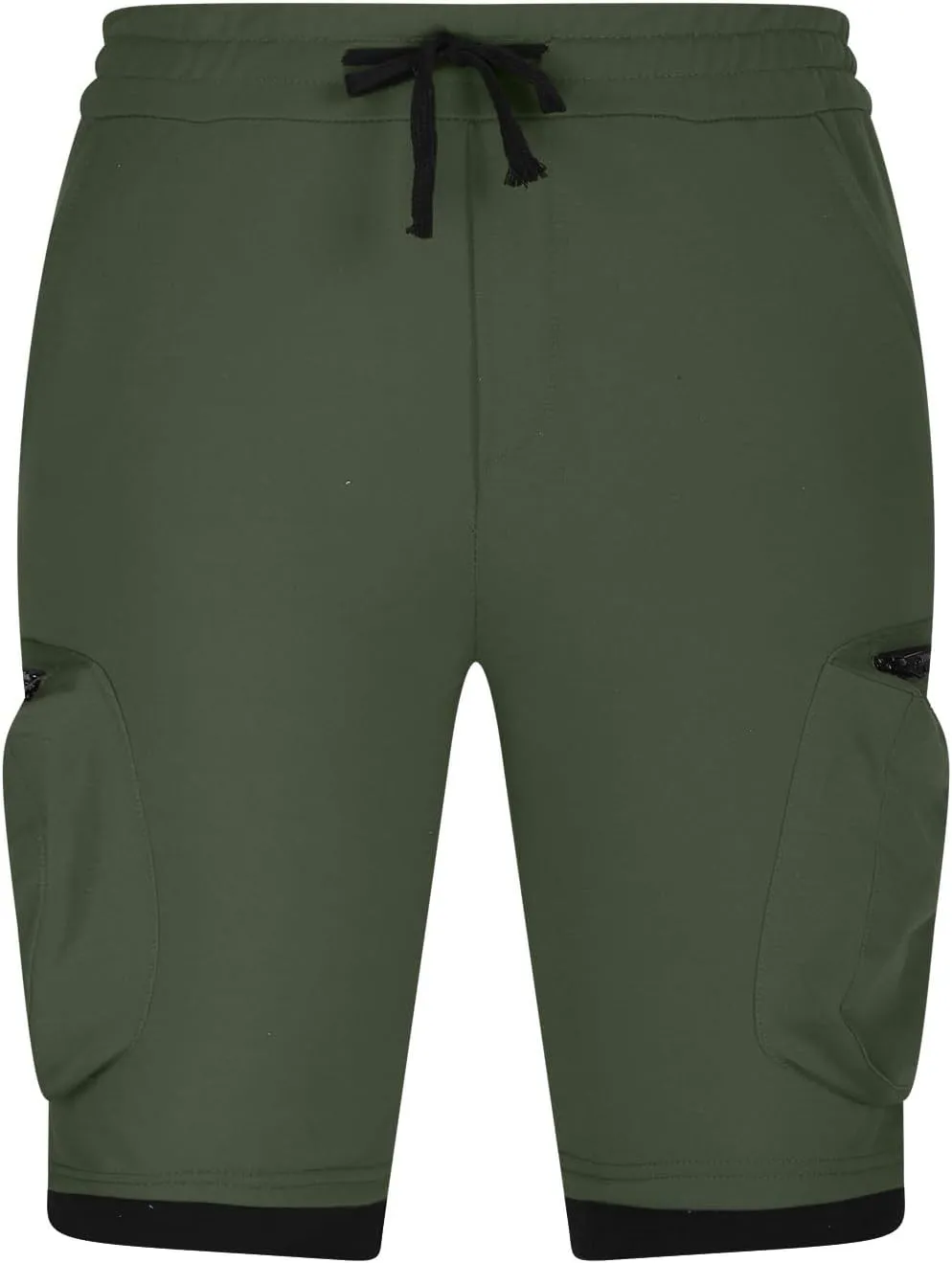 Mens Cargo Shorts Casual Solid Athletic Joggers Running Short Pants with Multiple Pockets Fashion Work Shorts