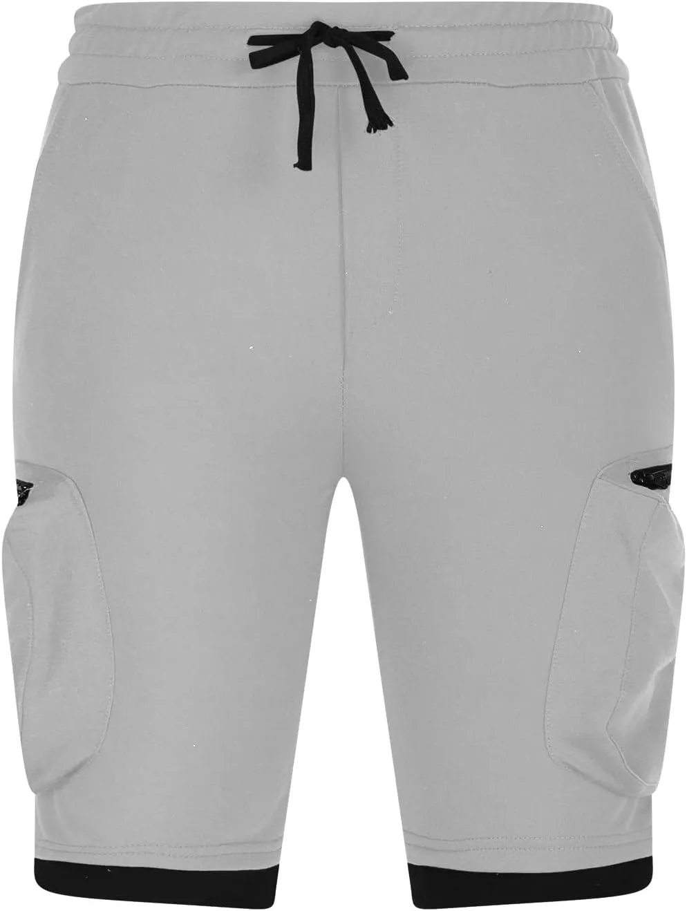 Mens Cargo Shorts Casual Solid Athletic Joggers Running Short Pants with Multiple Pockets Fashion Work Shorts