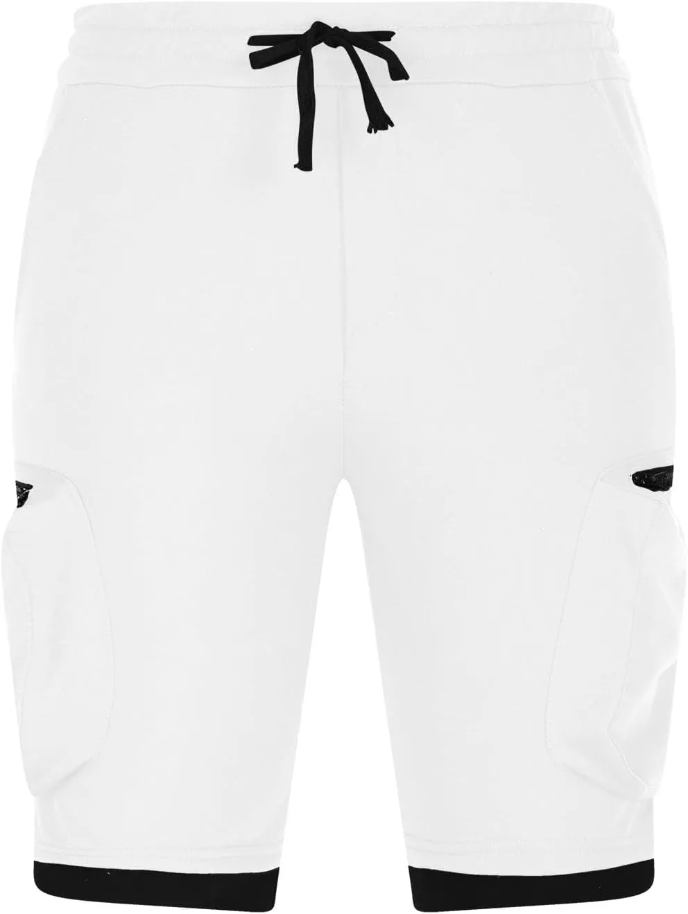 Mens Cargo Shorts Casual Solid Athletic Joggers Running Short Pants with Multiple Pockets Fashion Work Shorts