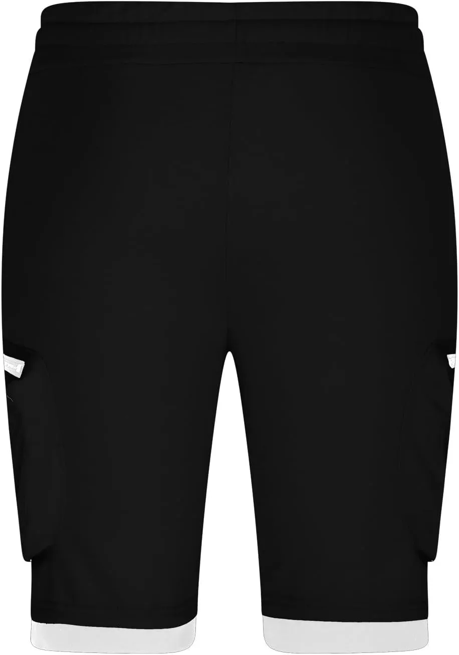Mens Cargo Shorts Casual Solid Athletic Joggers Running Short Pants with Multiple Pockets Fashion Work Shorts
