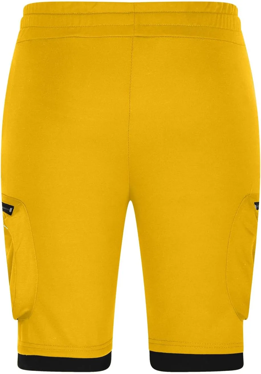 Mens Cargo Shorts Casual Solid Athletic Joggers Running Short Pants with Multiple Pockets Fashion Work Shorts