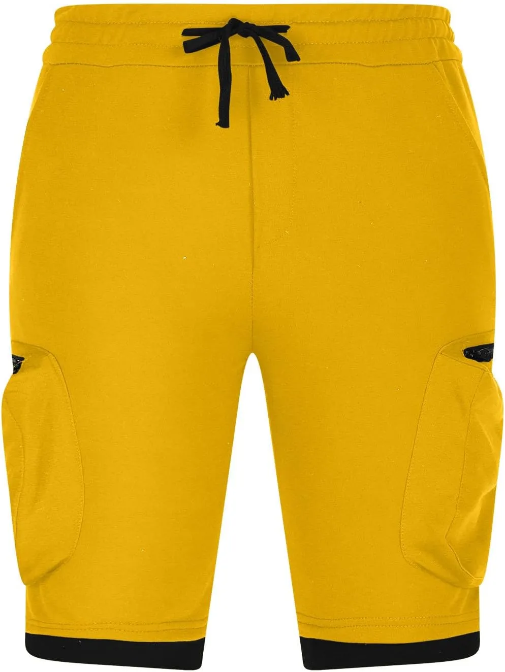 Mens Cargo Shorts Casual Solid Athletic Joggers Running Short Pants with Multiple Pockets Fashion Work Shorts