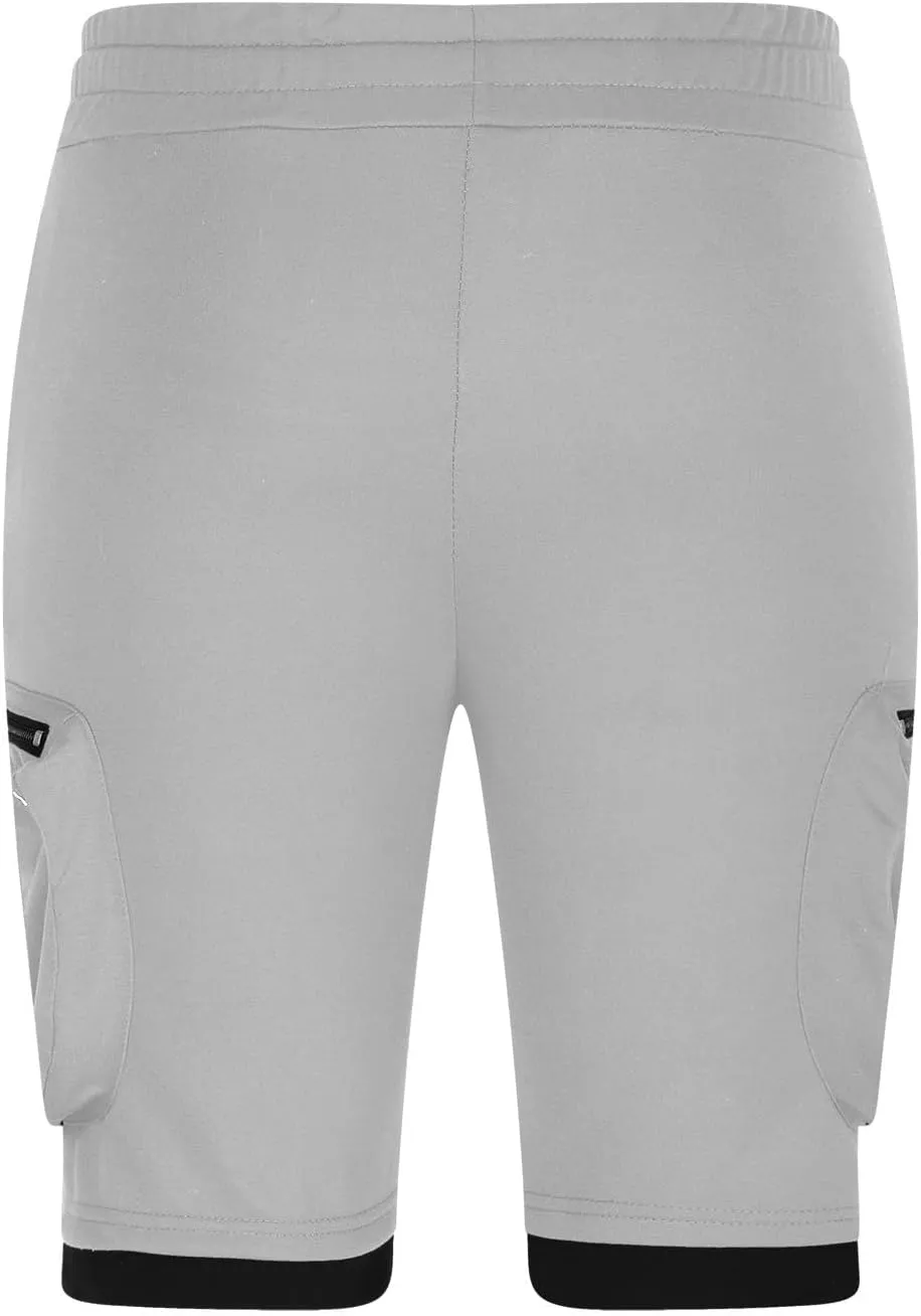 Mens Cargo Shorts Casual Solid Athletic Joggers Running Short Pants with Multiple Pockets Fashion Work Shorts