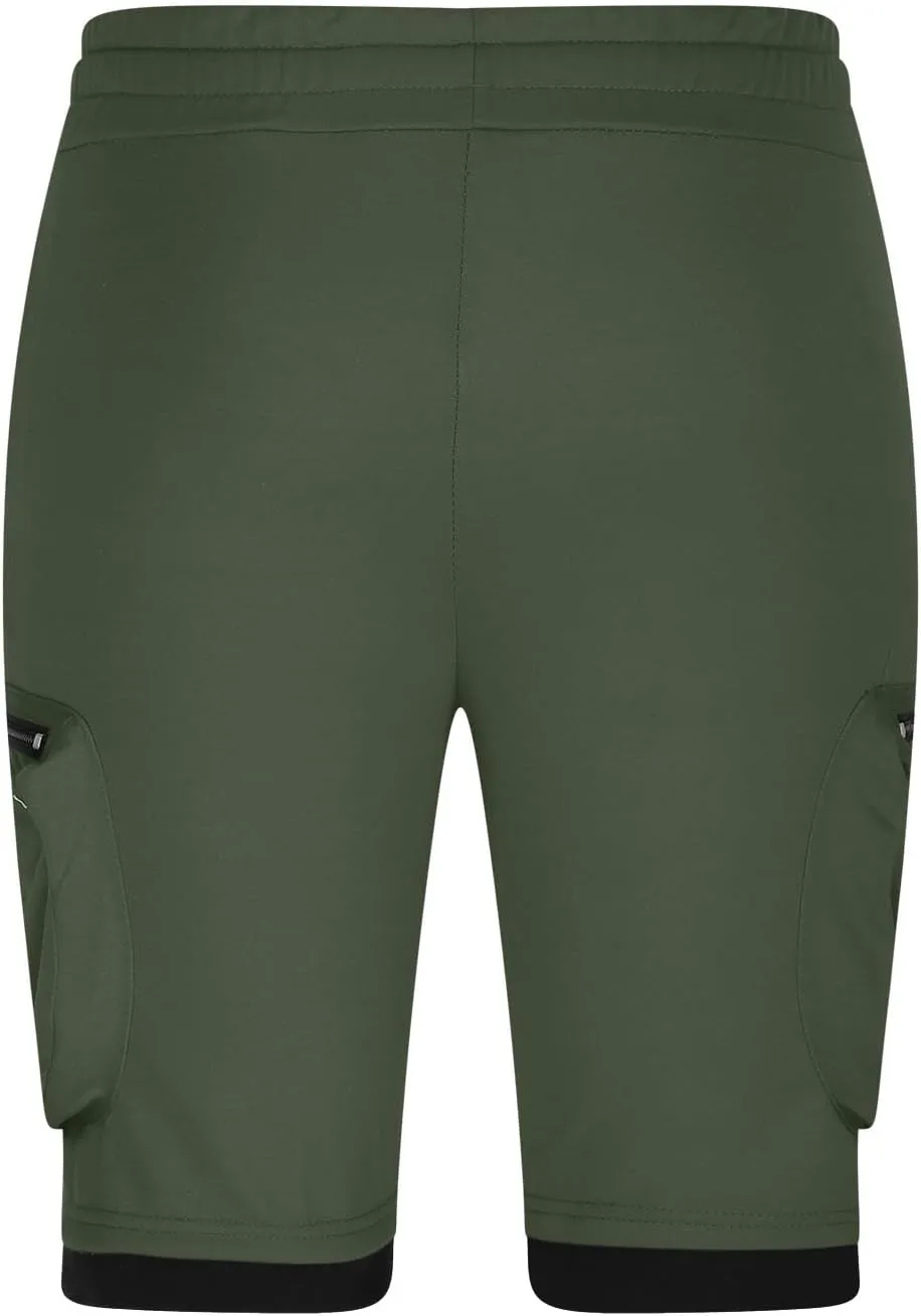 Mens Cargo Shorts Casual Solid Athletic Joggers Running Short Pants with Multiple Pockets Fashion Work Shorts