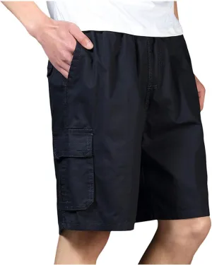 Men's Carpenter Denim Shorts Summer Classic Multiple Pocket Design Cargo Hiking Shorts with Durable Triple-Stitch Hem