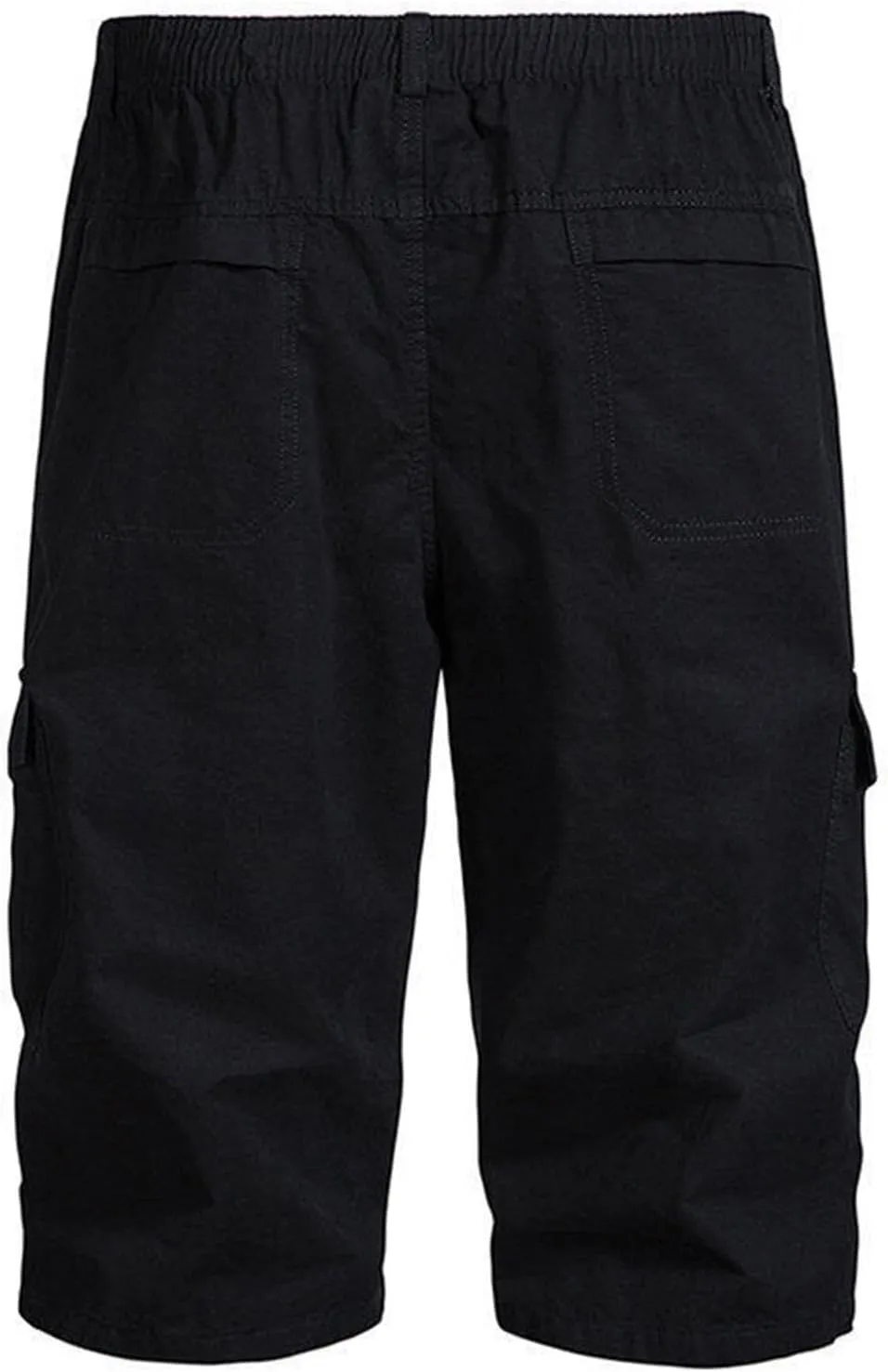 Mens Chino Shorts Casual Drawstring Elastic Waist Plus Size Loose Short Pants with Multiple Pockets Flowy Shorts