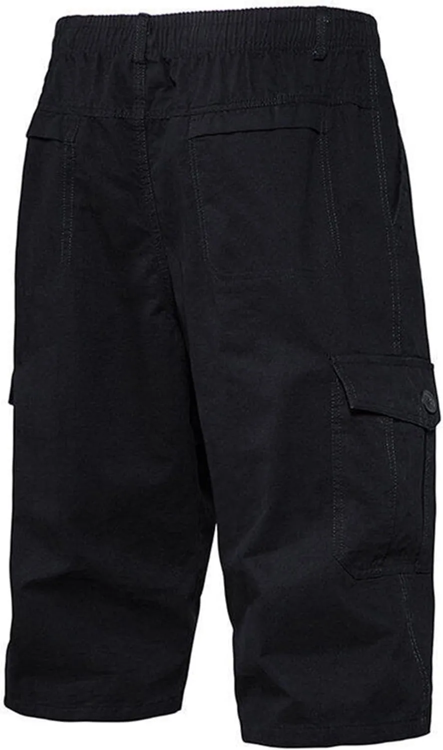 Mens Chino Shorts Casual Drawstring Elastic Waist Plus Size Loose Short Pants with Multiple Pockets Flowy Shorts