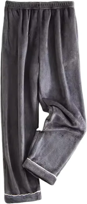 Men's Flannel Soft Pajamas Pants Fuzzy Fleece Sleep Trousers Thick Warm Pj Bottoms Baggy Elastic Waist Lounge Pant