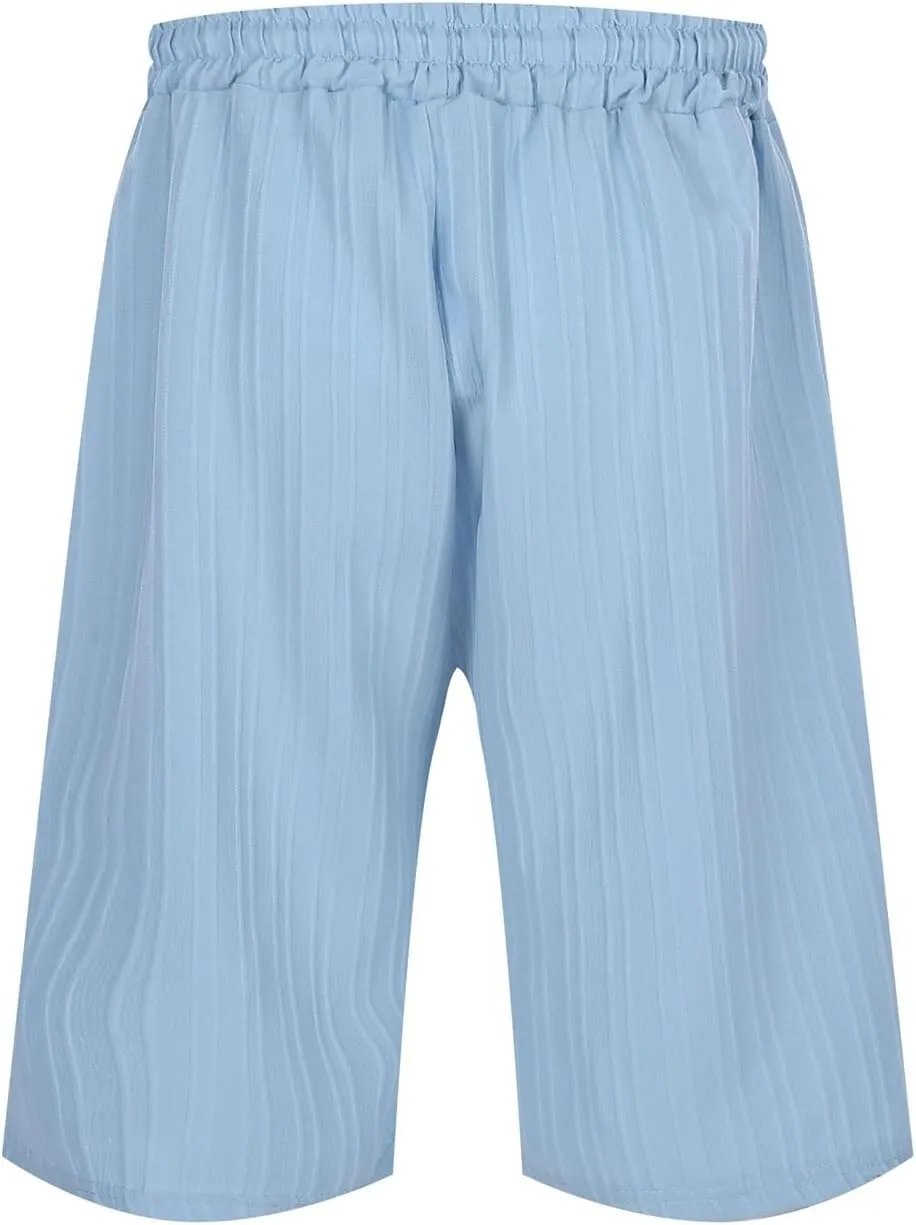 Men's Linen Shorts Summer Hawaiian Casual Shorts Running Joggers Loose Lightweight Beach Shorts with Pockets