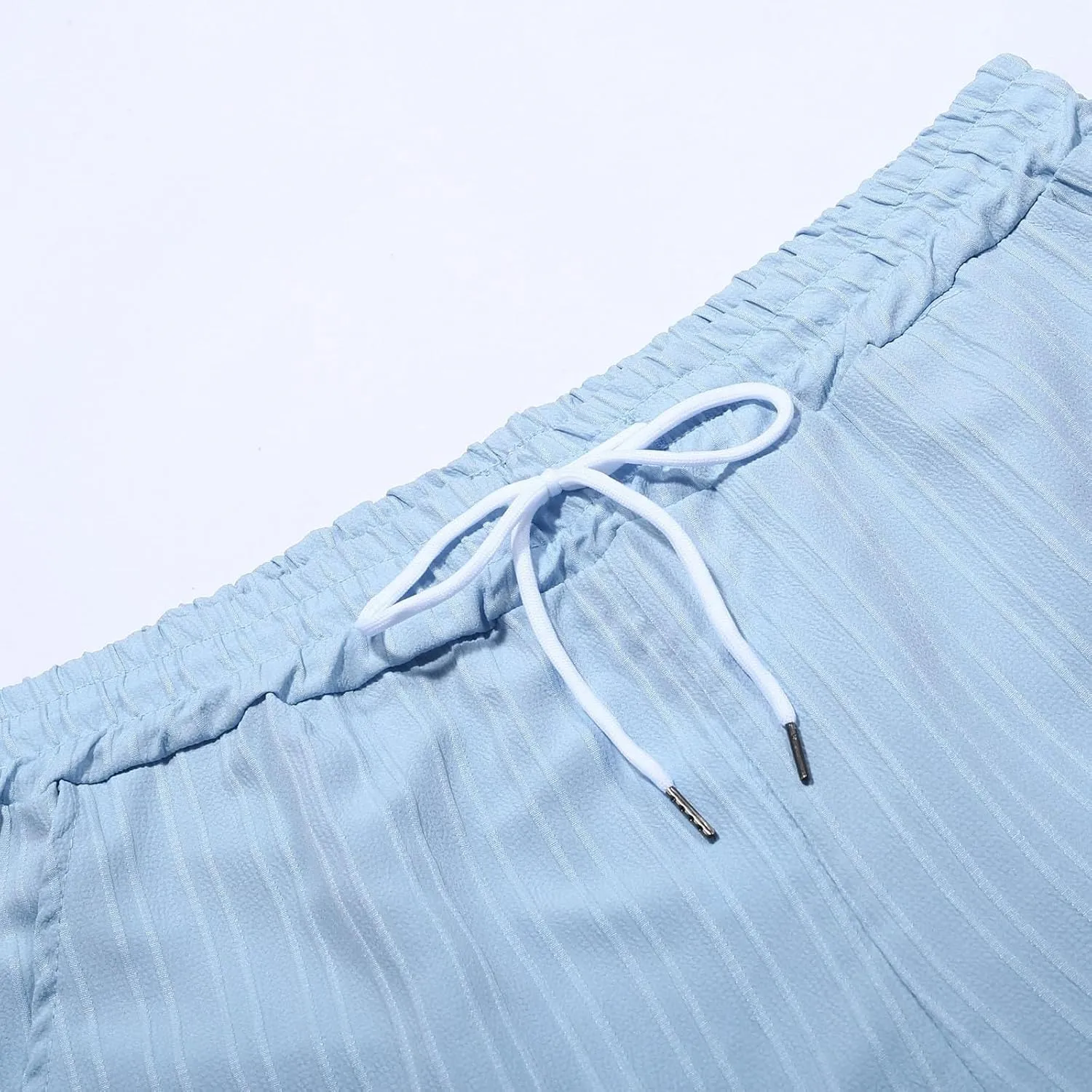 Men's Linen Shorts Summer Hawaiian Casual Shorts Running Joggers Loose Lightweight Beach Shorts with Pockets