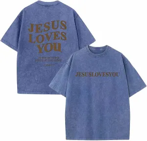 Men's Oversized T Shirts Heavy Cotton Vintage Washed Distressed Letter Graphic Tees Casual Loose Fit Summer Tops