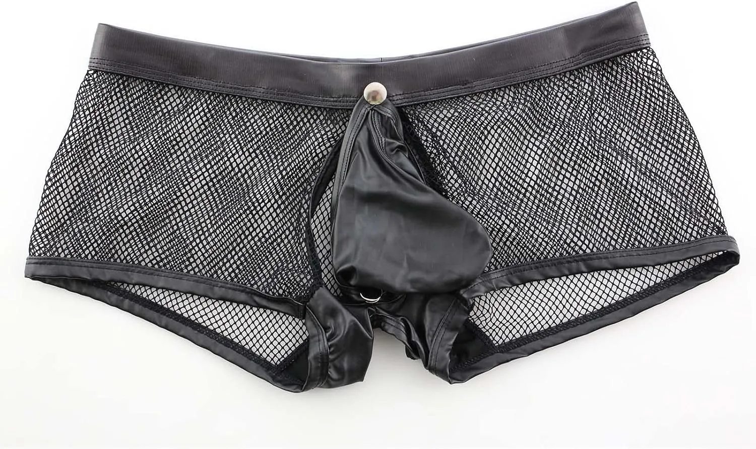 Men's Sexy Open Front Underwear Boxer Briefs Hollow Pouch Trunks Underwear Cut Out Bikini Trunks Men's Undie