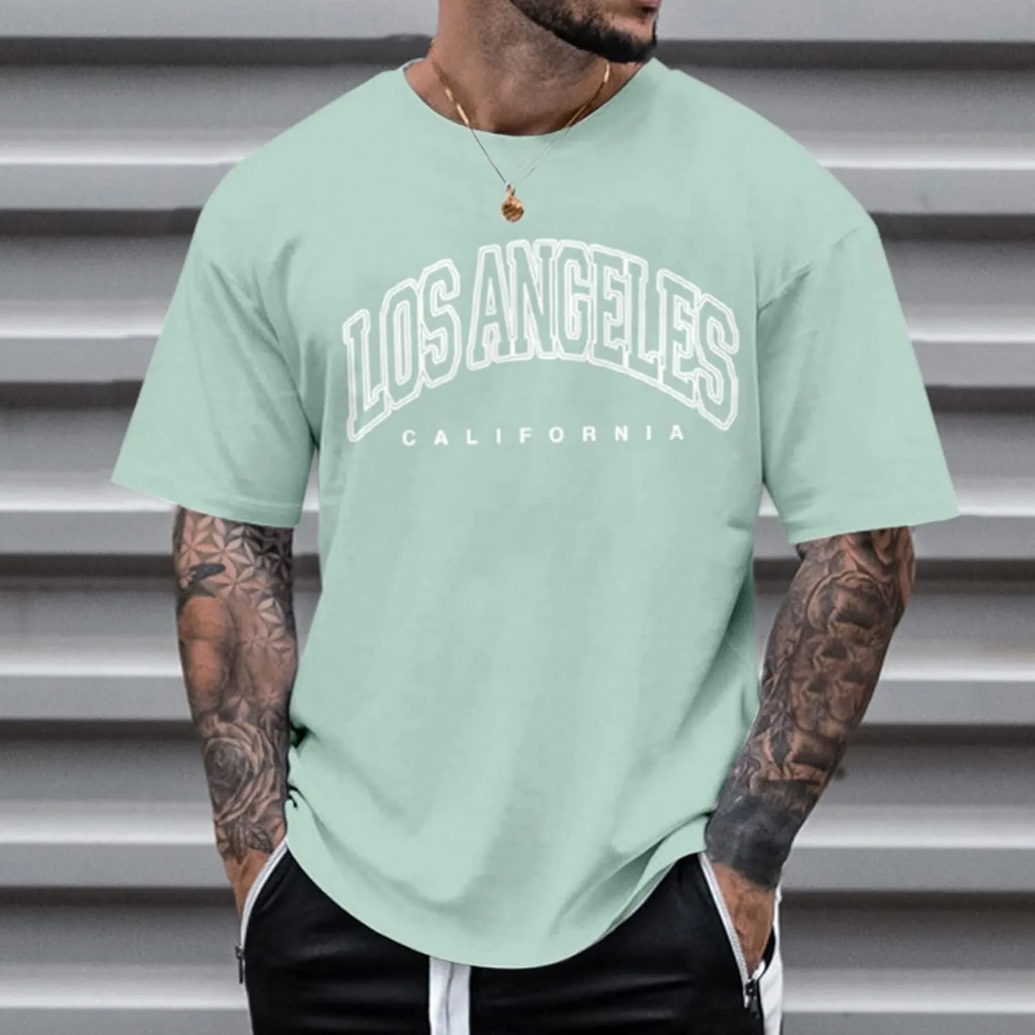Men's Shirt Casual Breathable Crew Neck Lightweight Workout Relaxed Fit Tees True Comfort Fashion Tops
