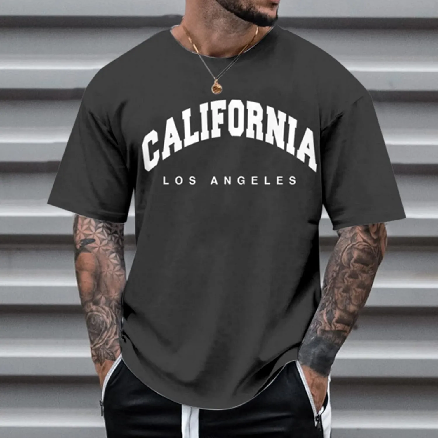 Men's Shirt Casual Breathable Crew Neck Lightweight Workout Relaxed Fit Tees True Comfort Fashion Tops
