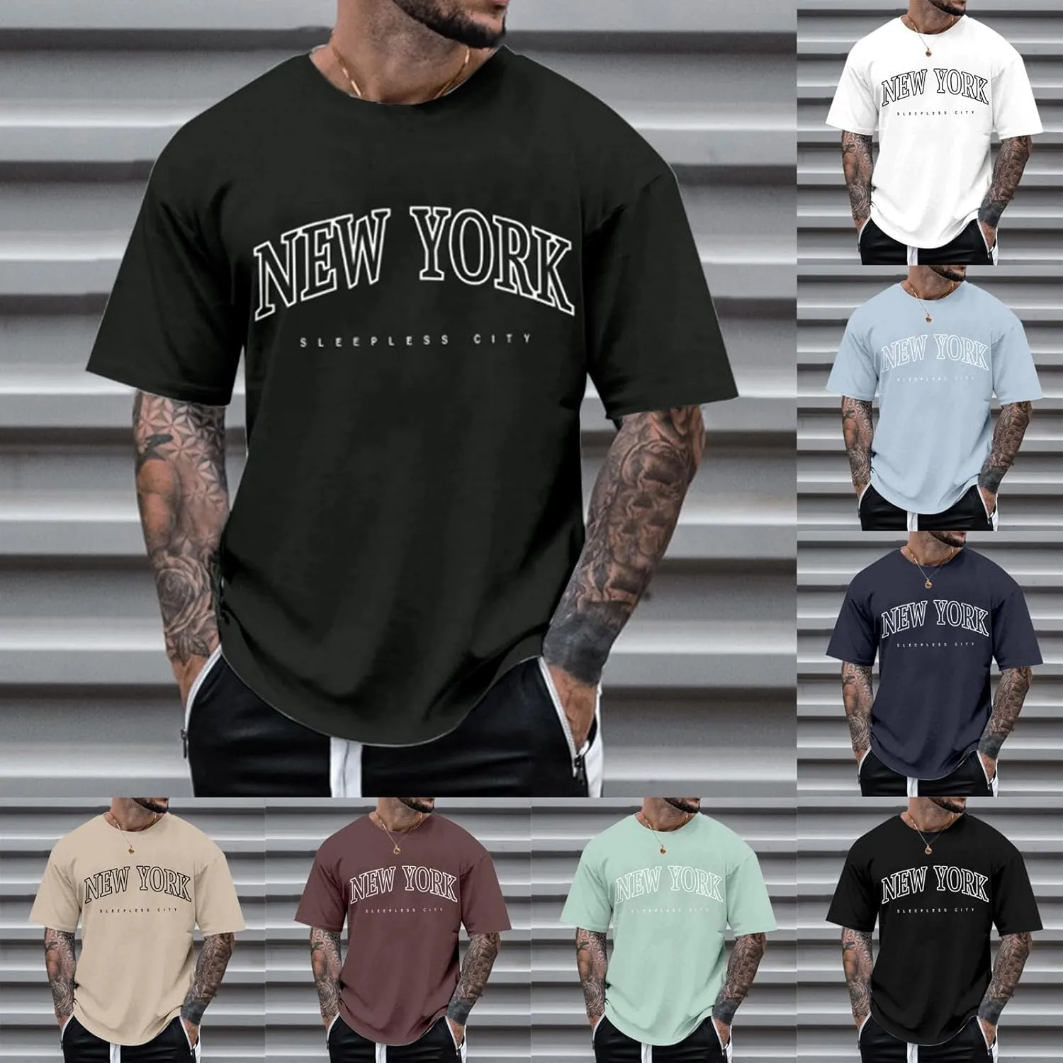 Men's Shirt Casual Breathable Crew Neck Lightweight Workout Relaxed Fit Tees True Comfort Fashion Tops