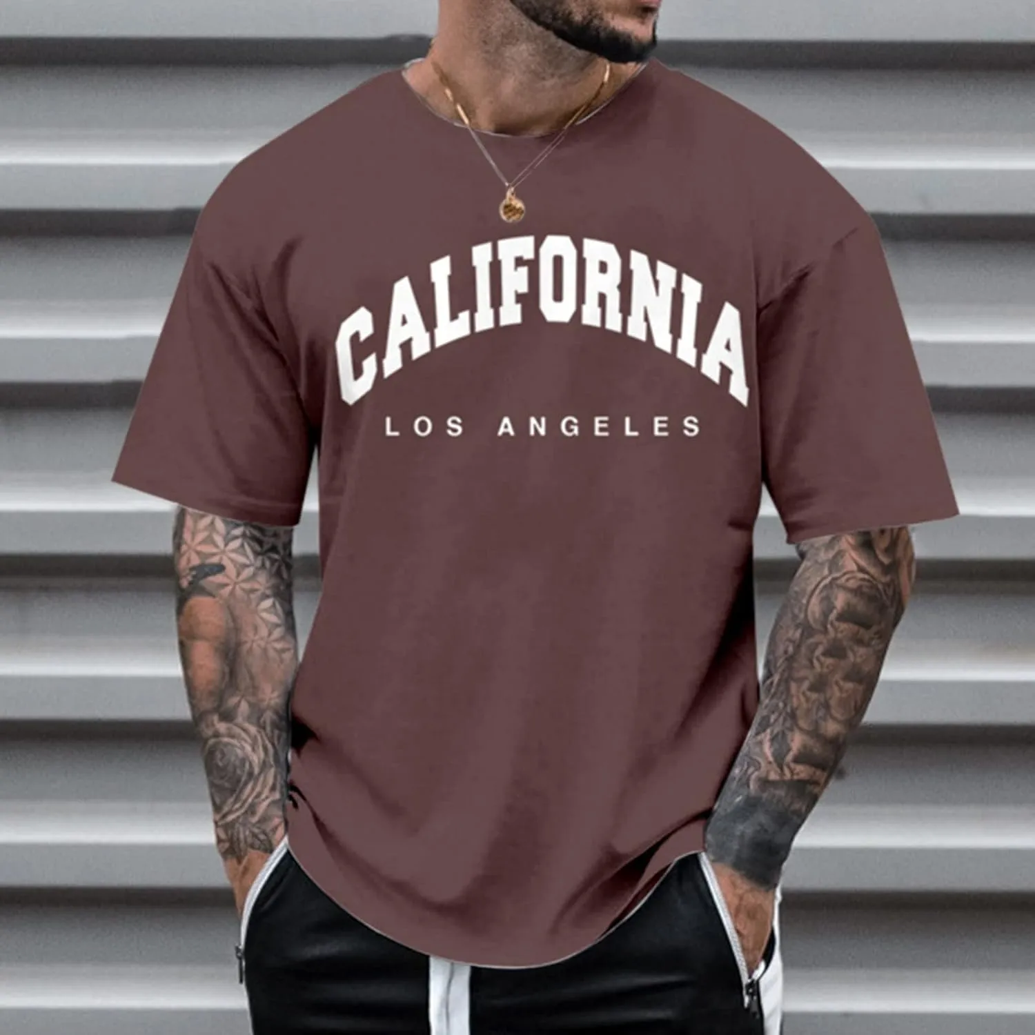 Men's Shirt Casual Breathable Crew Neck Lightweight Workout Relaxed Fit Tees True Comfort Fashion Tops