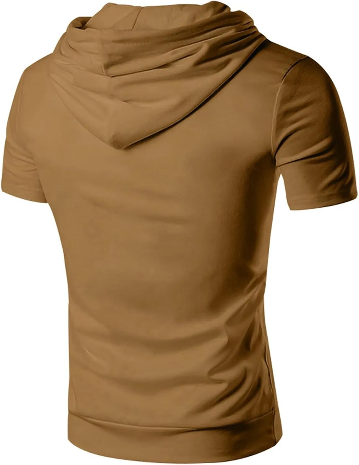 Mens Short Sleeve Hoodie Workout Gym Sweatshirts Casual Lightweight Athletic Muscle Hoodies Pullover Cotton Hooded T-Shirts