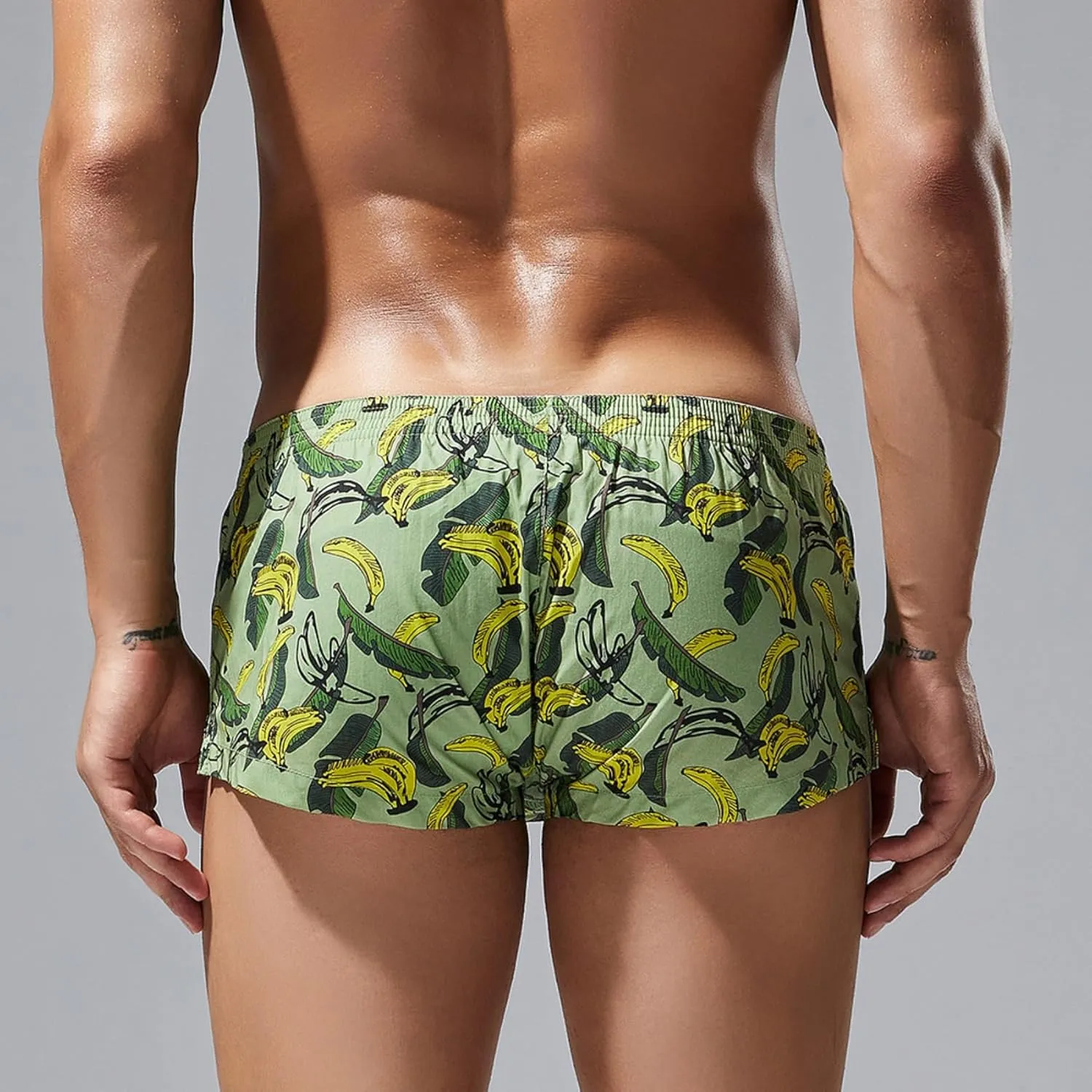 Men's Underwear Boxer Briefs -Comfortable Printed Cotton Shorts Fashionable Homewear Sleepwear for Men