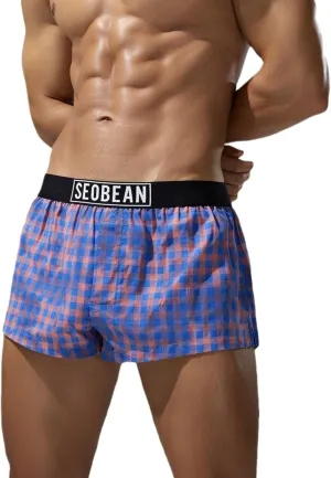 Men's Underwear Boxer Briefs -Comfortable Printed Cotton Shorts Fashionable Homewear Sleepwear for Men