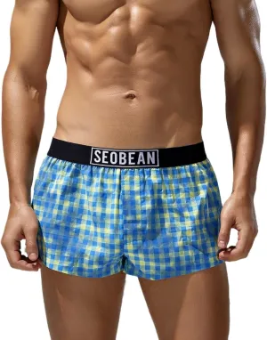 Men's Underwear Boxer Briefs -Comfortable Printed Cotton Shorts Fashionable Homewear Sleepwear for Men