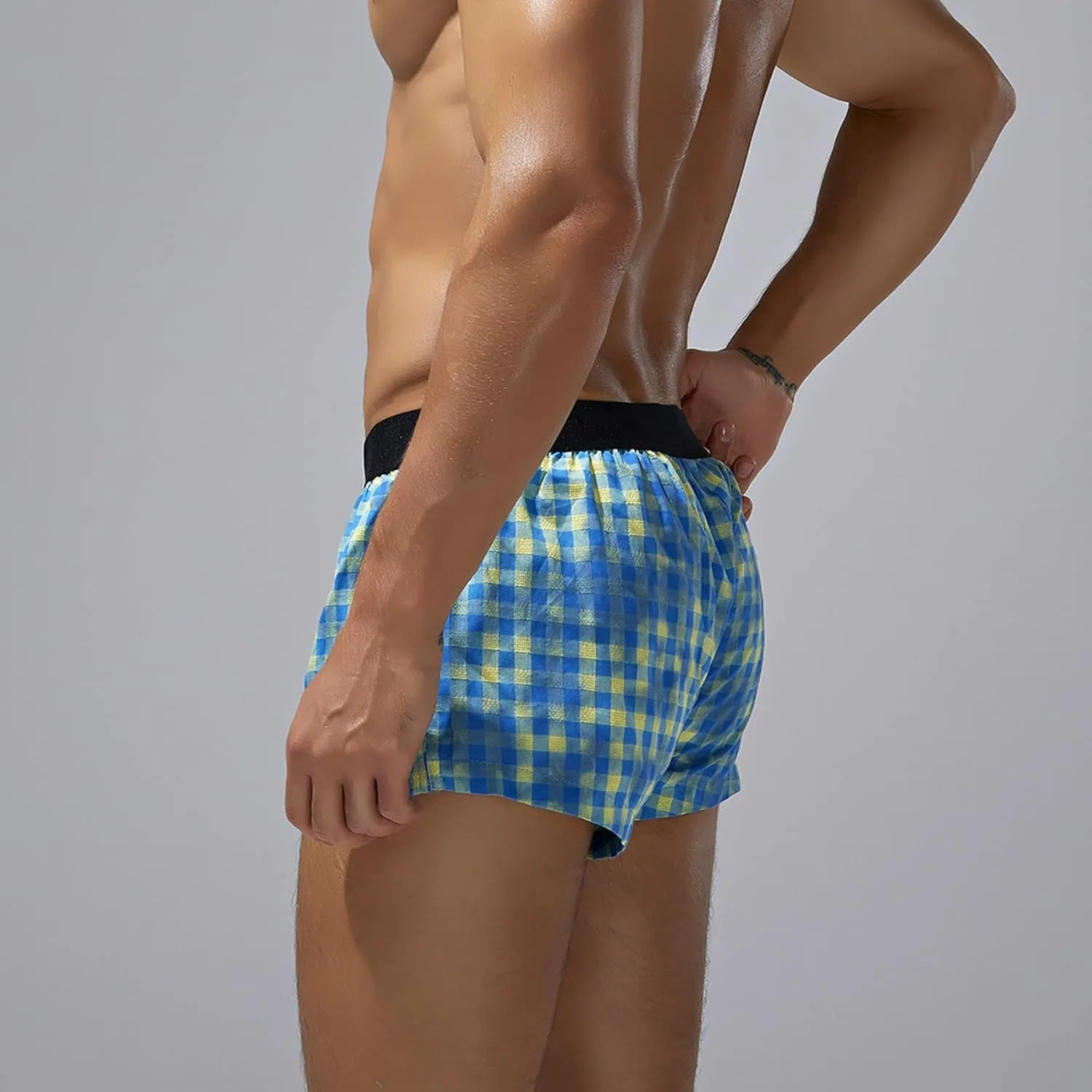 Men's Underwear Boxer Briefs -Comfortable Printed Cotton Shorts Fashionable Homewear Sleepwear for Men