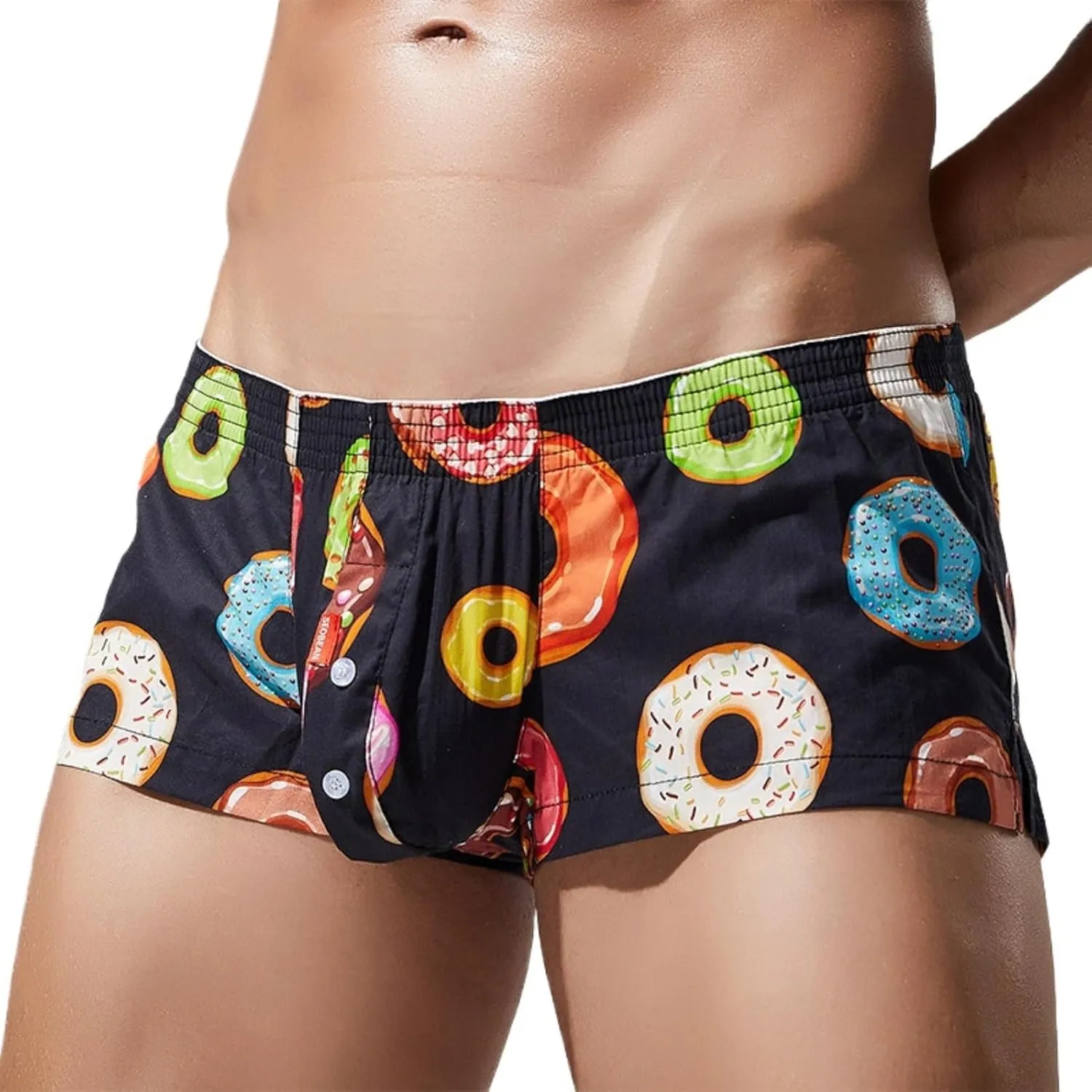 Men's Underwear Boxer Briefs -Comfortable Printed Cotton Shorts Fashionable Homewear Sleepwear for Men