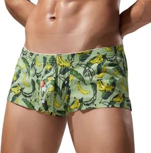 Men's Underwear Boxer Briefs -Comfortable Printed Cotton Shorts Fashionable Homewear Sleepwear for Men