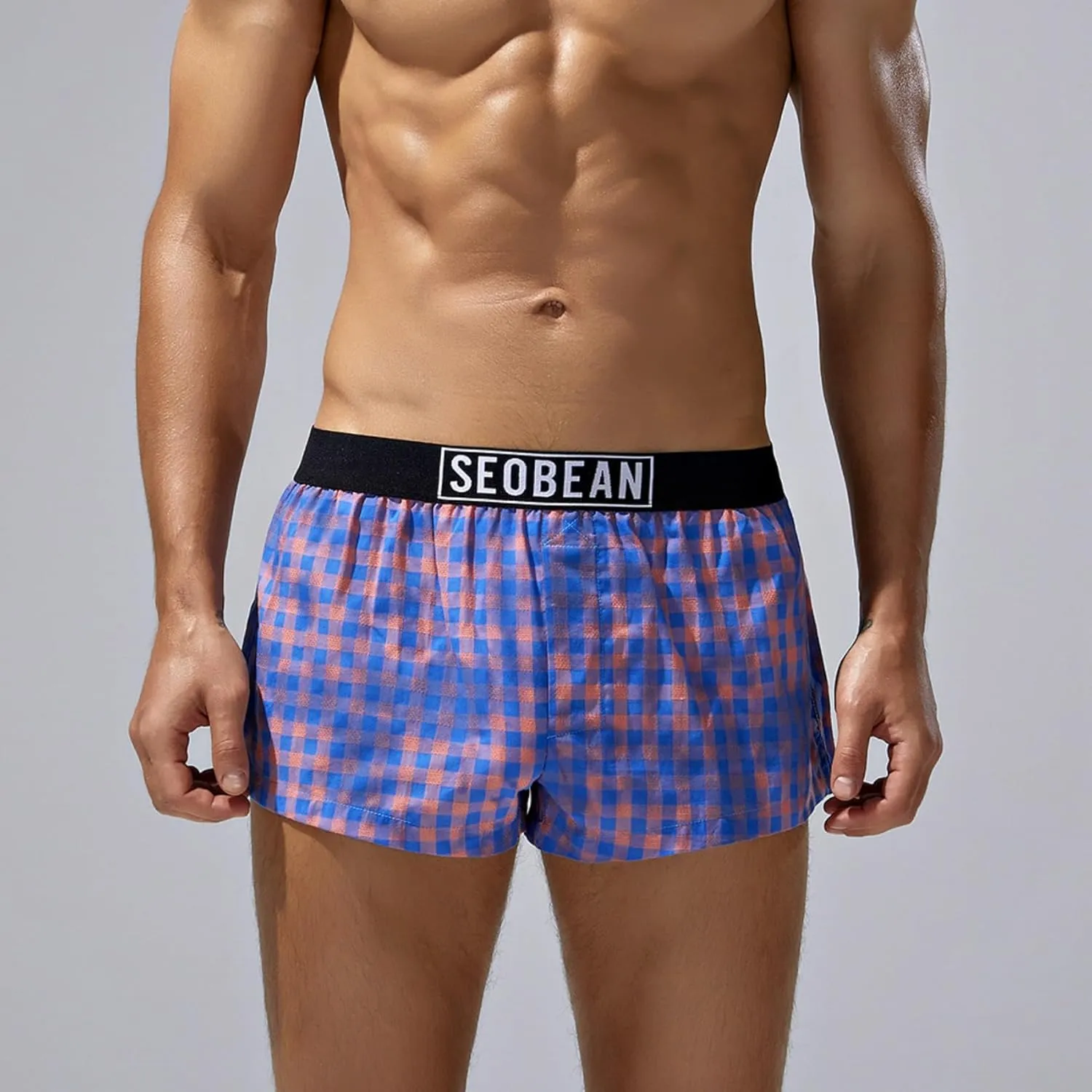 Men's Underwear Boxer Briefs -Comfortable Printed Cotton Shorts Fashionable Homewear Sleepwear for Men