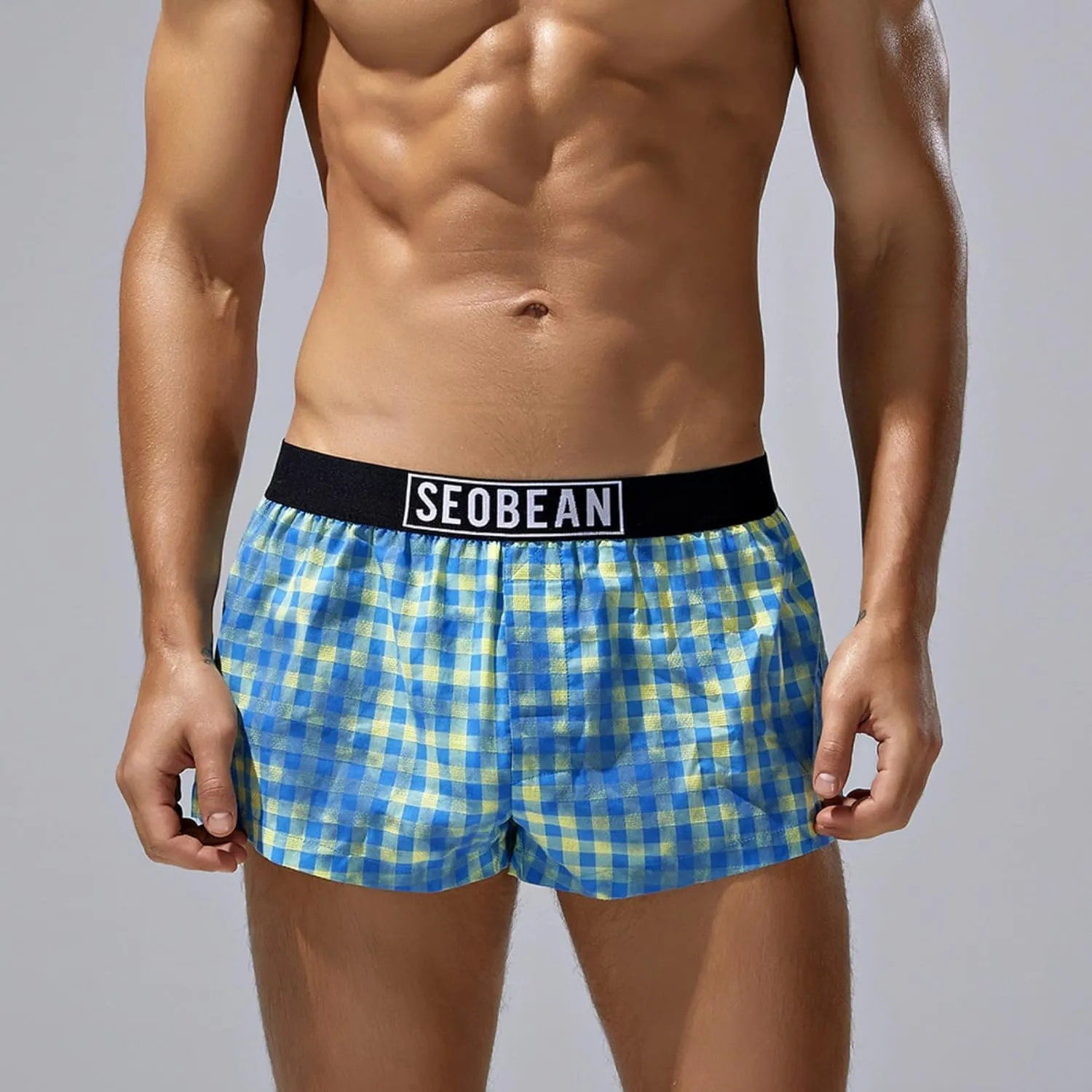 Men's Underwear Boxer Briefs -Comfortable Printed Cotton Shorts Fashionable Homewear Sleepwear for Men