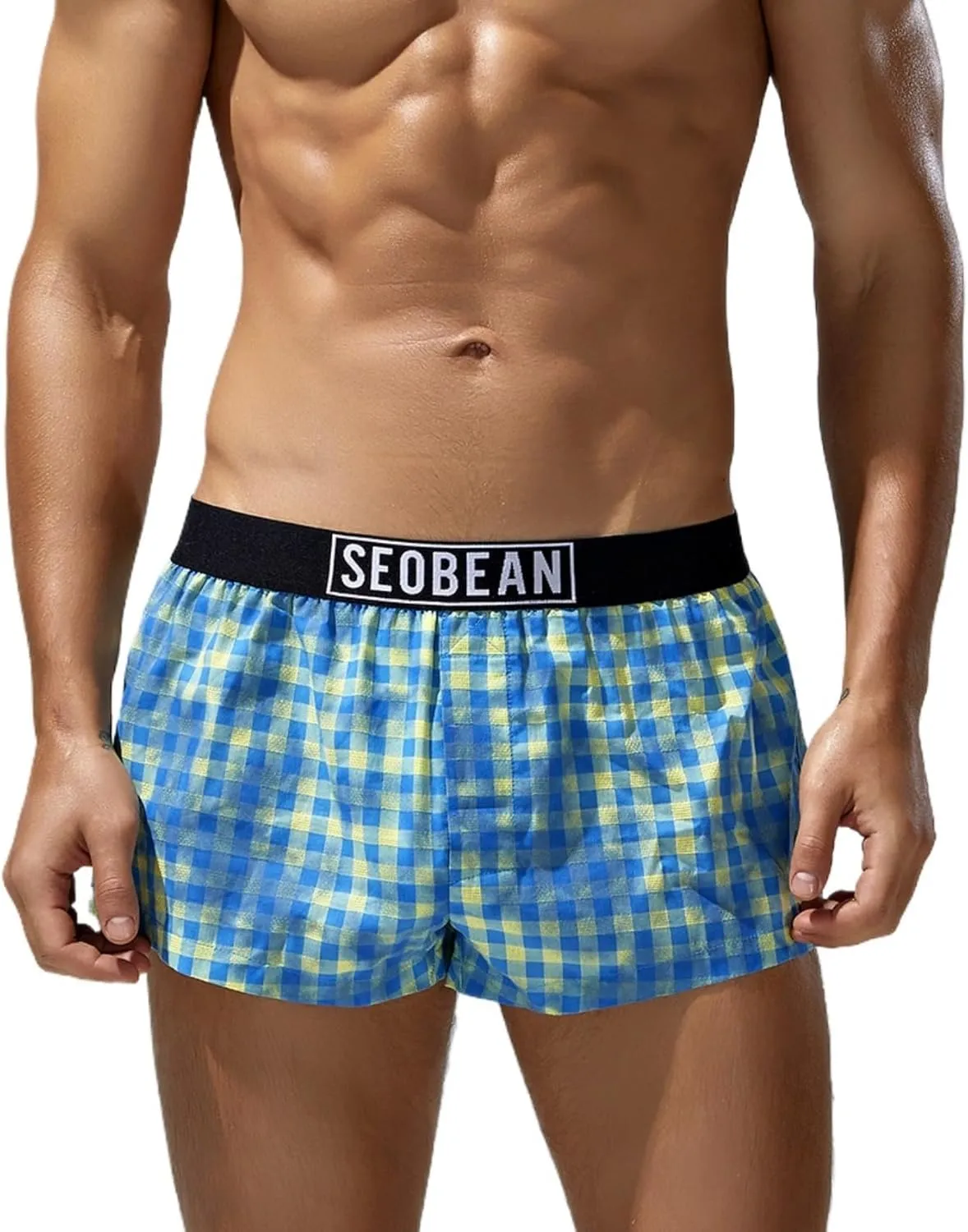 Men's Underwear Boxer Briefs -Comfortable Printed Cotton Shorts Fashionable Homewear Sleepwear for Men
