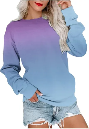 NaRHbrg Women's Tie Dye Sweatshirt Fall Long Sleeve Crewneck Sweatshirts Cute Graphic Pullover Shirts Relaxed Fit Tees Tops