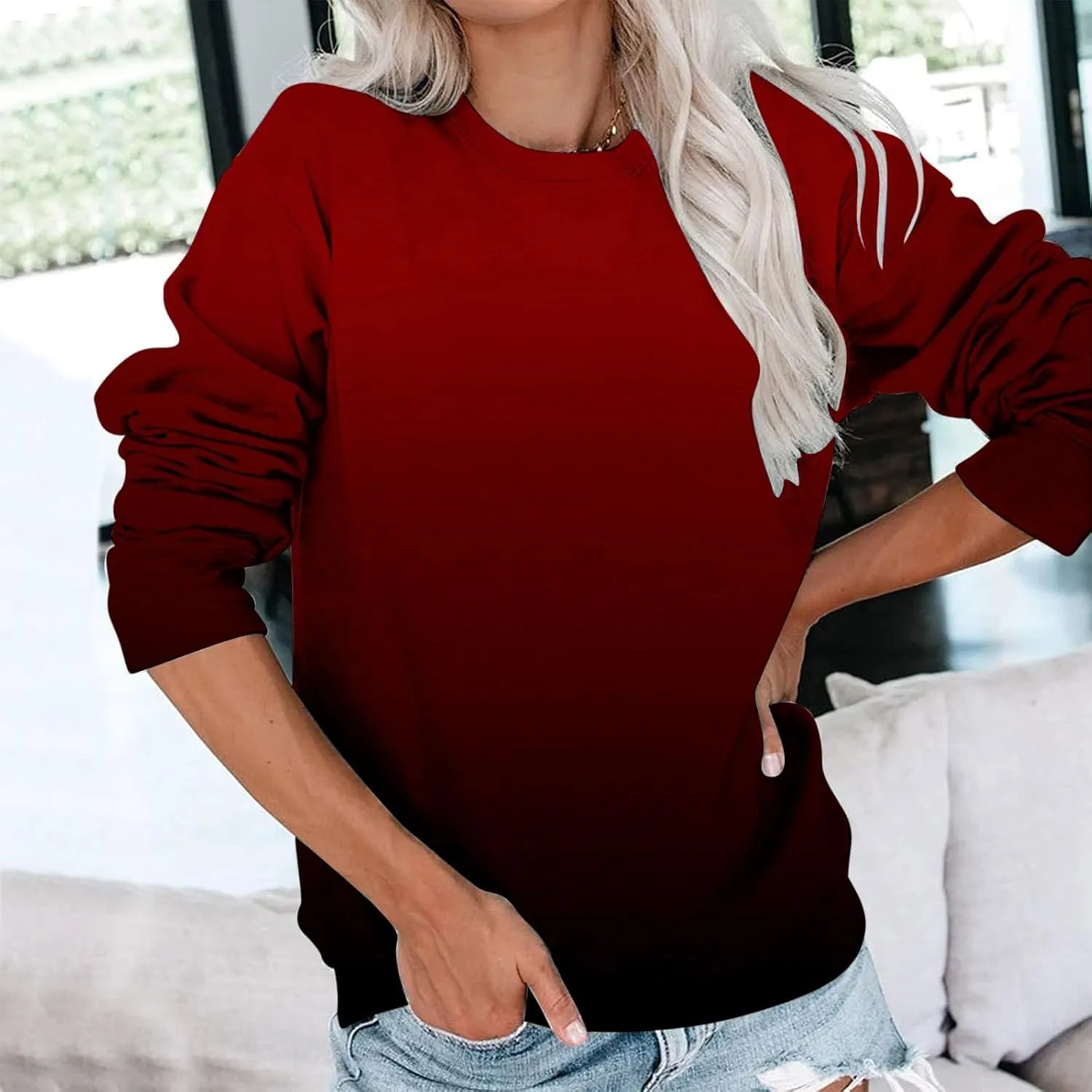 NaRHbrg Women's Tie Dye Sweatshirt Fall Long Sleeve Crewneck Sweatshirts Cute Graphic Pullover Shirts Relaxed Fit Tees Tops