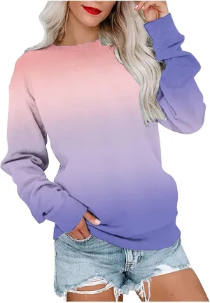 NaRHbrg Women's Tie Dye Sweatshirt Fall Long Sleeve Crewneck Sweatshirts Cute Graphic Pullover Shirts Relaxed Fit Tees Tops
