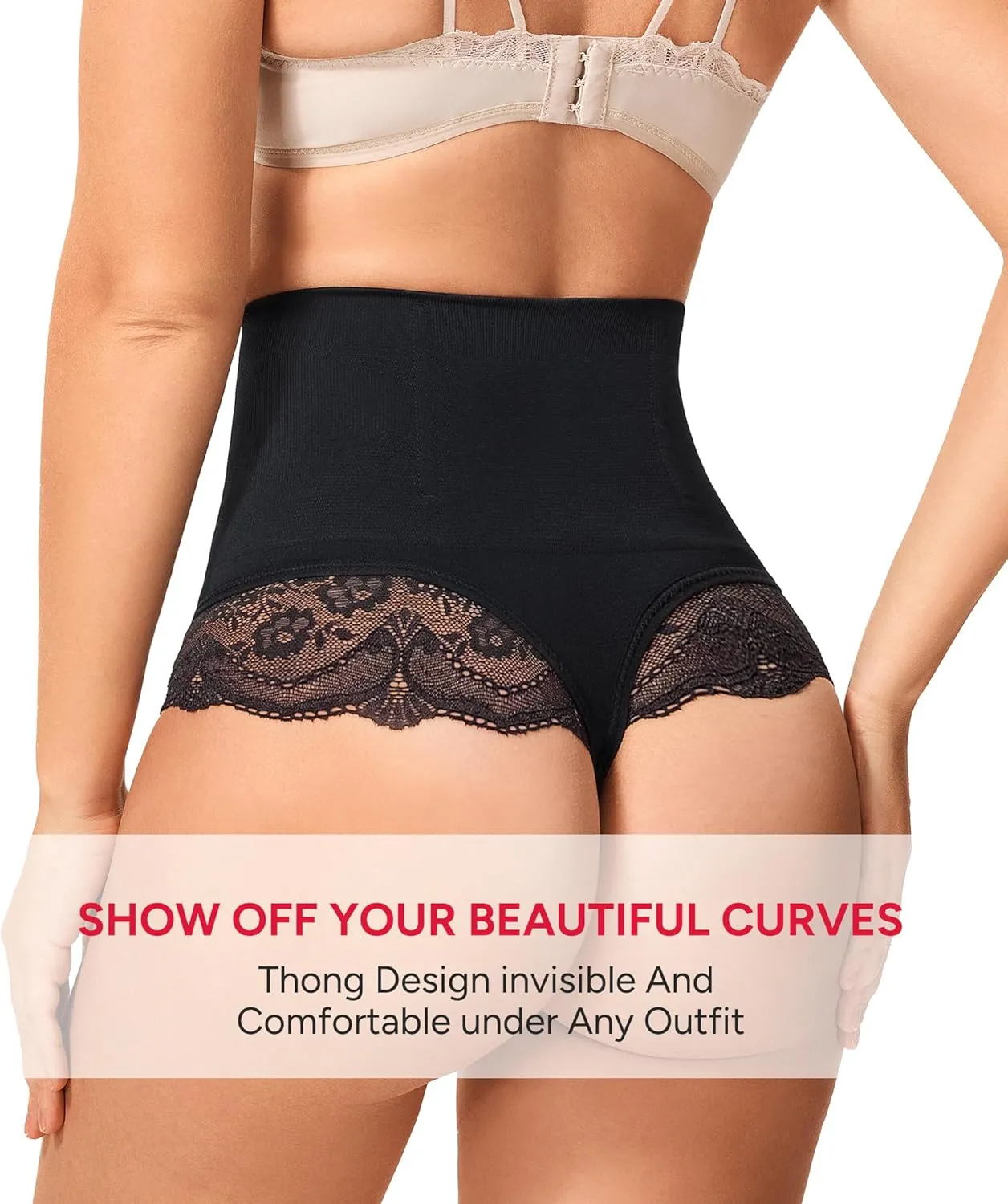 Nebility 2 Pack Tummy Control shapewear for Women Thong Underwear Panties Seamless Briefs Comfortable Stomach Butt Shaper