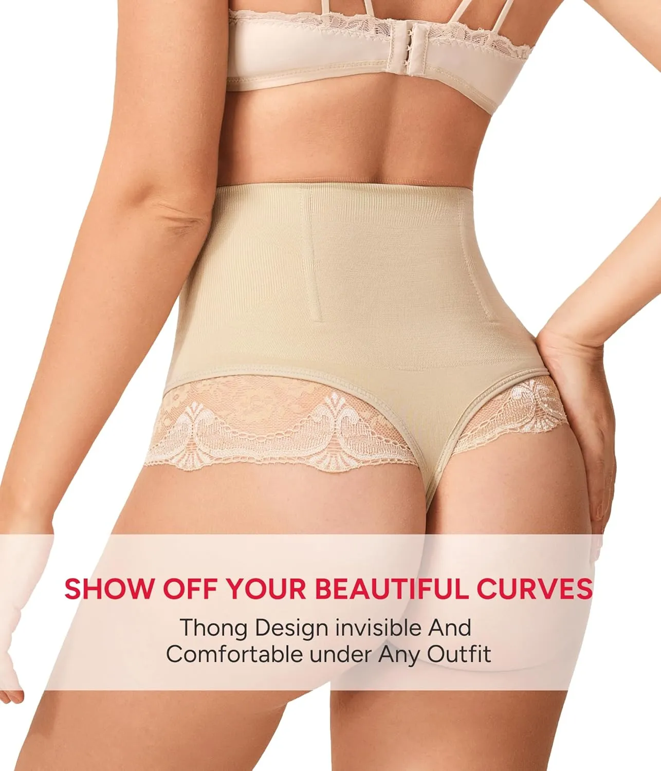 Nebility 2 Pack Tummy Control shapewear for Women Thong Underwear Panties Seamless Briefs Comfortable Stomach Butt Shaper