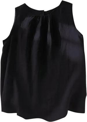 Oplxuo Women's Cotton Linen Tank Tops Summer Casual Sleeveless Round Neck Blouse Loose Fit Tees Shirts