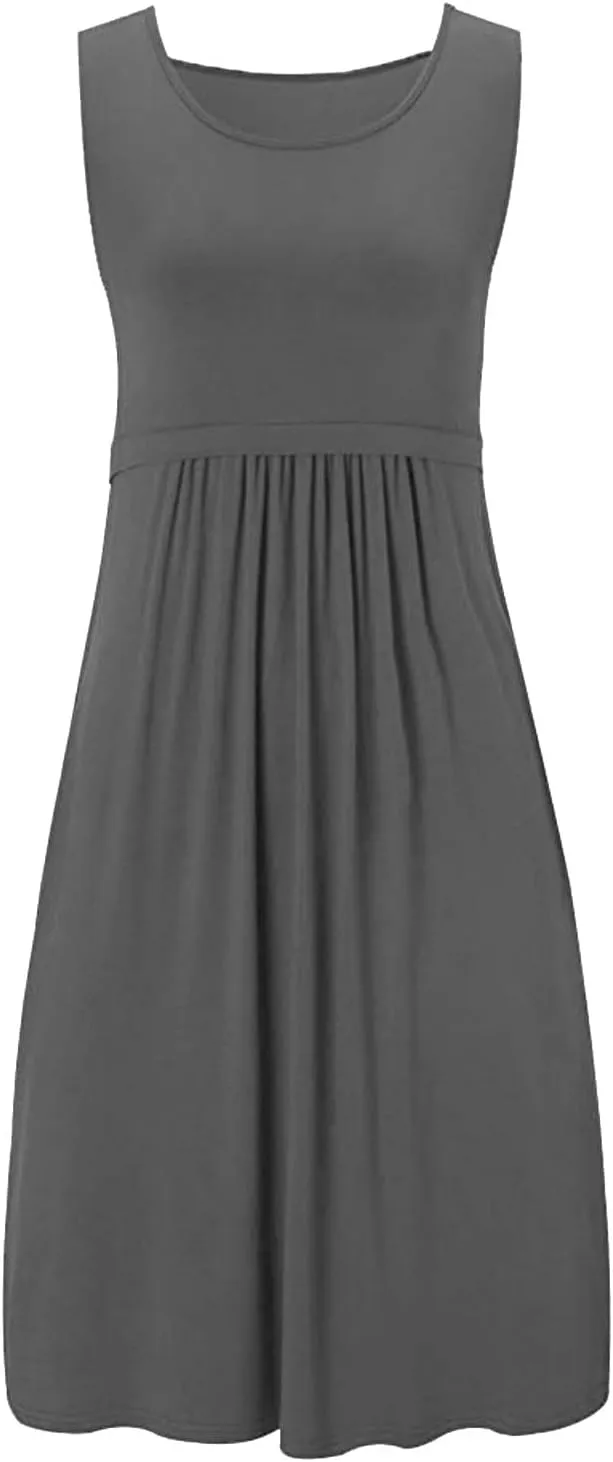 Oplxuo Women's Maternity Nursing Dress Breastfeeding Tank Dresses Casual Summer Sleeveless Pregnancy Nightgown Sleepwear