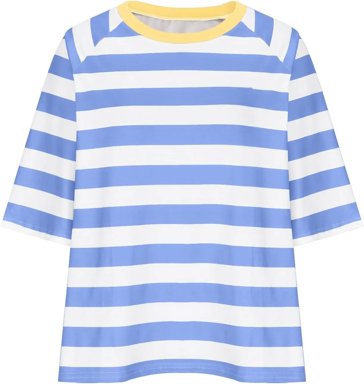 Oversized Tshirts for Women 2024 Summer Half Sleeve Tops Trendy Striped Womens Blouses Crewneck Loose Fit Tees